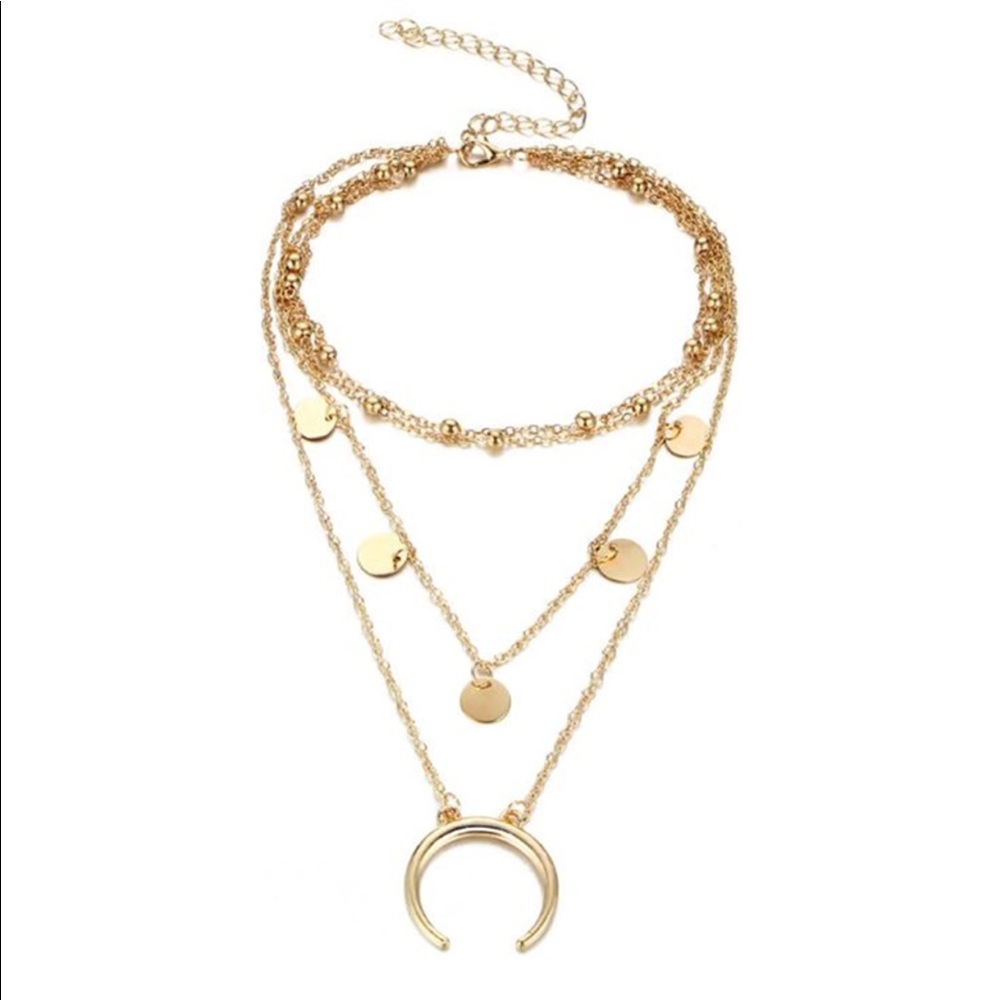 ✨Boho Multi Layer Gold Choker Necklace✨ - Picture 2 of 7